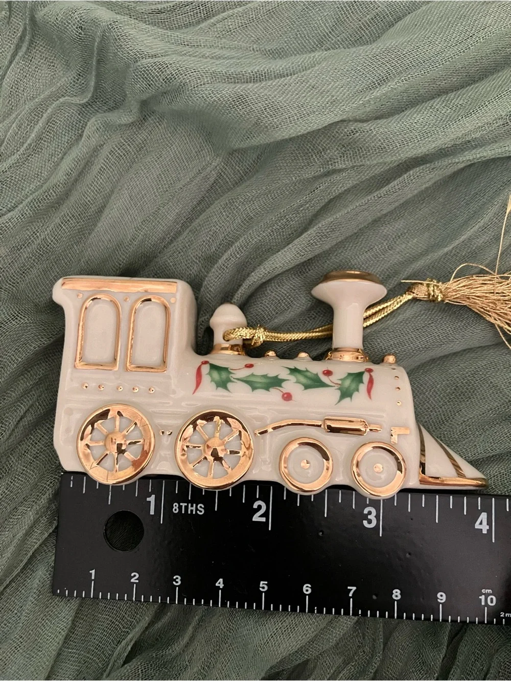 Lenox Porcelain Train 2000 Ornament with Gold Accents